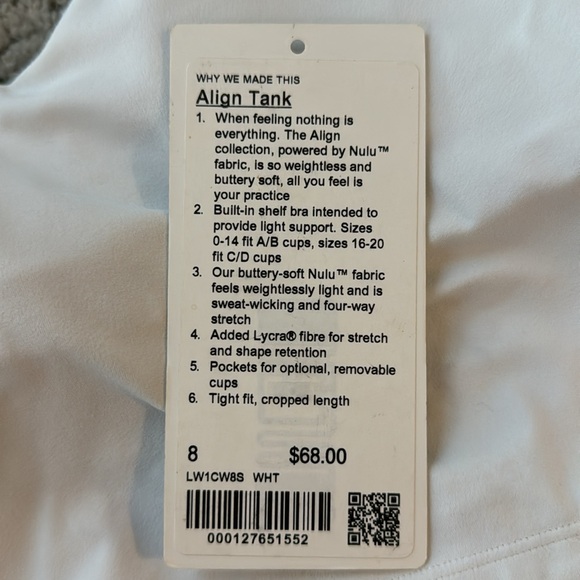 White Lululemon align tank - Picture 4 of 4